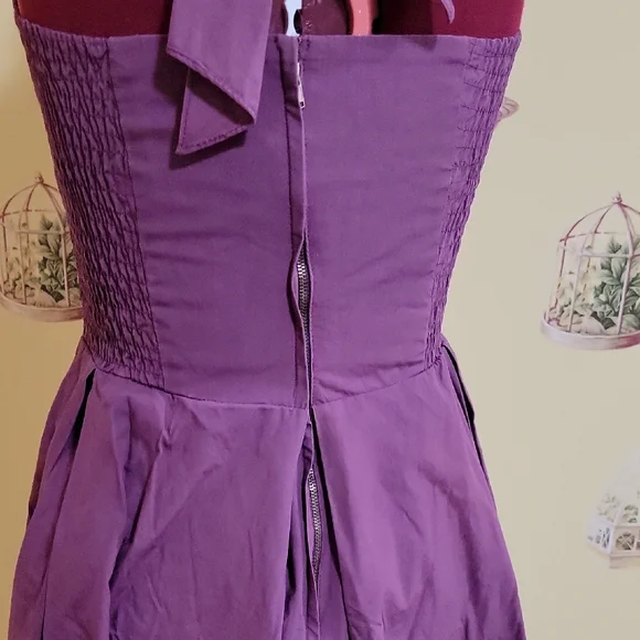 Unique Vintage Purple Halter Midi Dress for Night Out - Picture 4 of 8